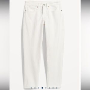 NEW High-Wasted Straight White-Wash Cut-Off Ankle Jeans